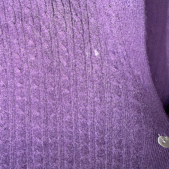 Brooks Brothers Silk and Cashmere Womens Size Small Dark Purple Cardigan - Picture 2 of 7